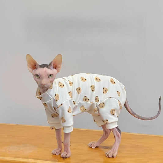 Ozzie - Bear Print Pet Four-Legged Jumpsuit