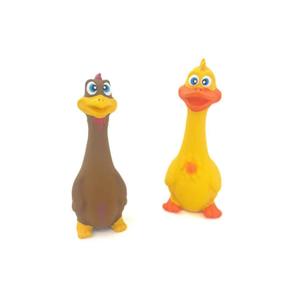Petkin – Squeaky Duck & Chicken Dog Toys