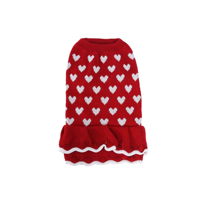 Ozzie - Princess Style Heart Motif Pet Sweater
