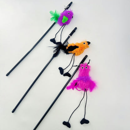 Moo - Feathered Bird Cat Wand – Interactive Teaser Toy for Active Play