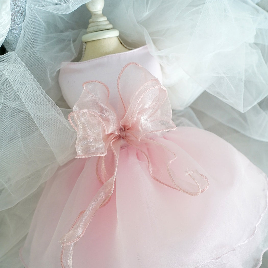 Ozzie - Elegant Layered Bow Detail Pet Formal Dress