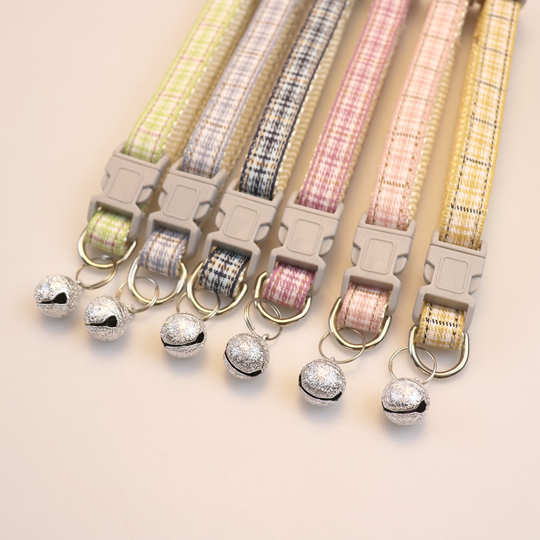 Mokka - Plaid Bell Casual Everyday Cat Collar
