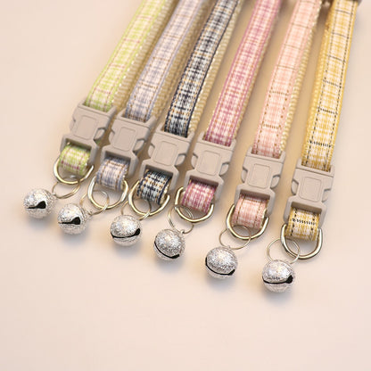 Mokka - Plaid Bell Casual Everyday Cat Collar