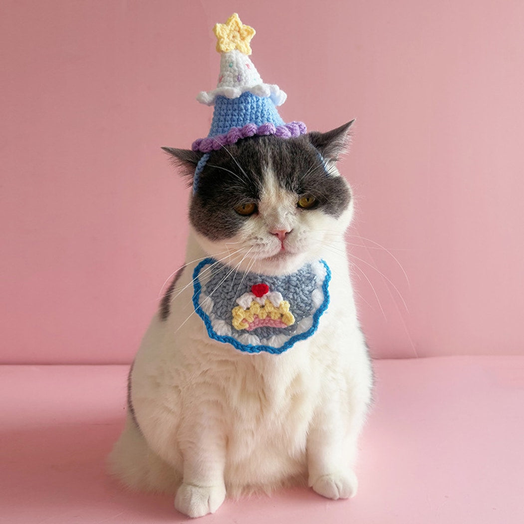 Mokka - Birthday Cake Pet Bib and Hat Set