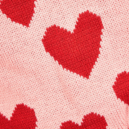 Ozzie - Heart Pattern Pet Knit Sweater Dress