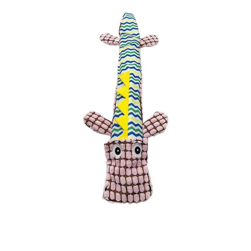 Petkin - Multicolor Chevron Crocodile Plush dog toy