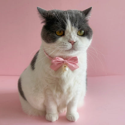 Mokka - Glossy Bow Tie Style Pet Collar