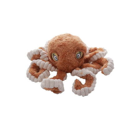 Petkin - Plush Octopus with Stitched Eyes Dog Toy