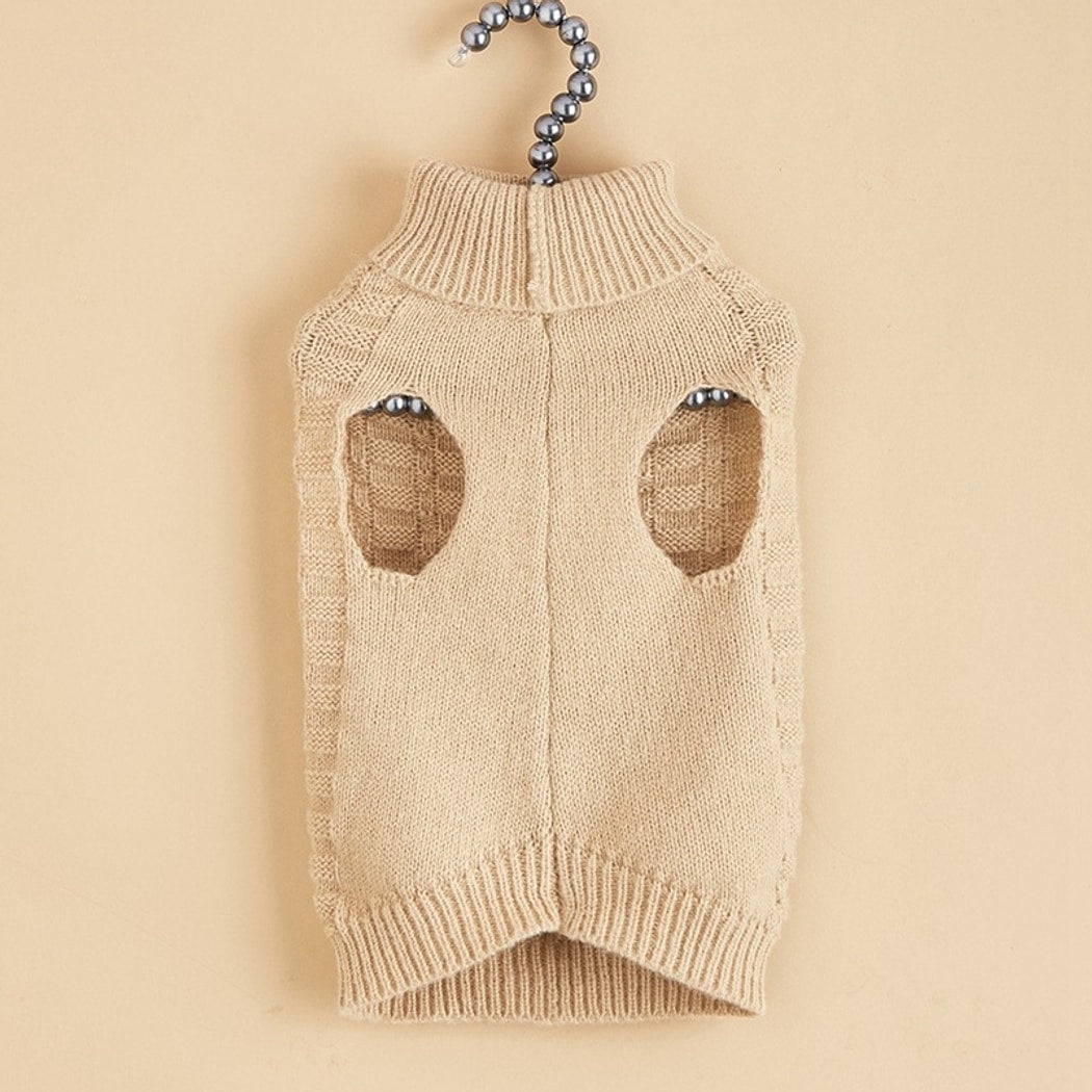 Ozzie - High Neck Solid Color Pet Sweater Top