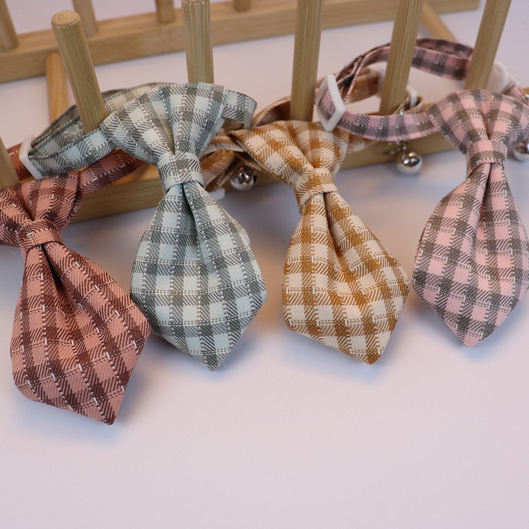 Mokka - British Style Plaid Bow Tie Cat Collar