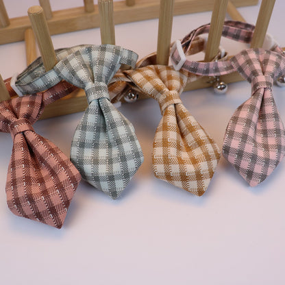 Mokka - British Style Plaid Bow Tie Cat Collar