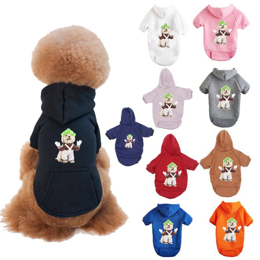 Ozzie - Cartoon Print Hooded Pet Sweatshirt
