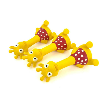Petkin – Giraffe Squeaky Dog Toy in Red Polka Dots