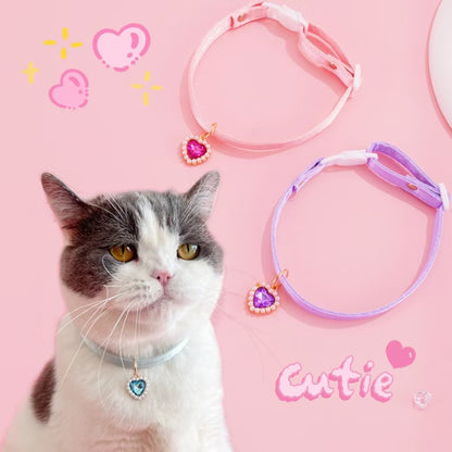 Mokka - Cute Heart Detail Adjustable Cat Collar