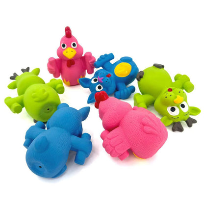 Close-up of Petkin cartoon pet play toy in bright colors for dogs