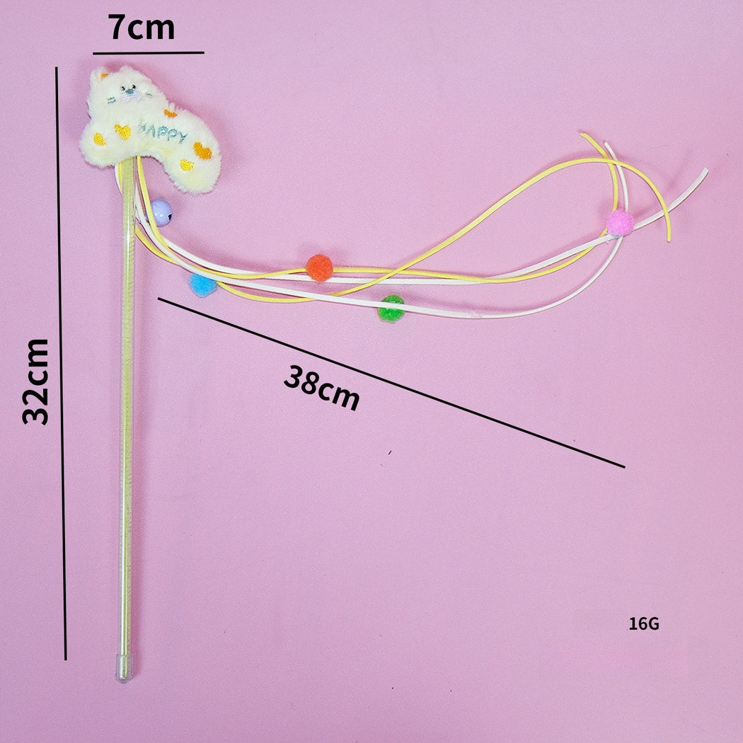 Moo - Colorful Plush Cat Teaser Wand Toy