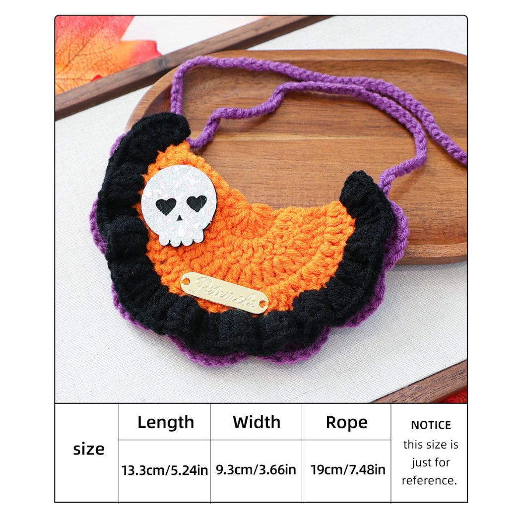 Mokka - Halloween Scalloped Crochet Pet Bib