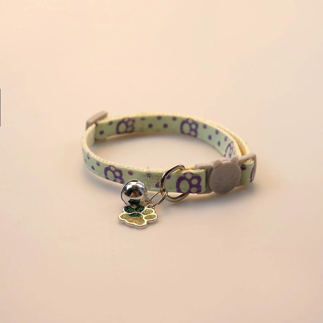 Mokka - Paw Print Bell Breakaway Cat Collar
