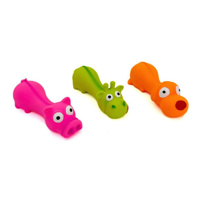 Petkin - Squeaky Dog Toy | Funny Animal Chew Toy | Durable Rubber Pet Toy | Pig Giraffe Dog