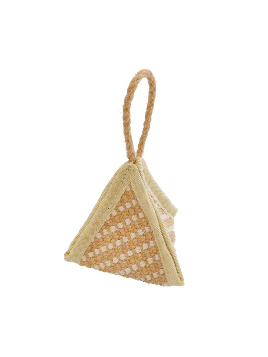 Moo Triangle Sisal Cat Toy in natural sisal material with a triangular shape