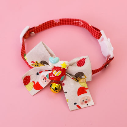 Christmoo - Holiday Cartoon Bow Bell Pet Collar