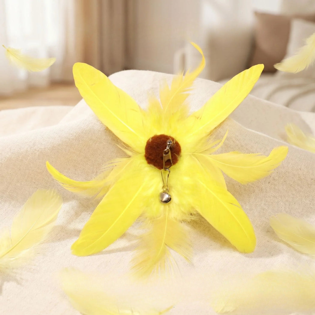 Moo - Yellow Sunflower Feather Cat Teaser Refill