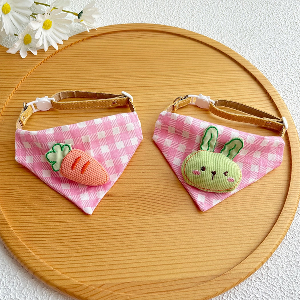 Mokka - Checked Cat Bandana Collar