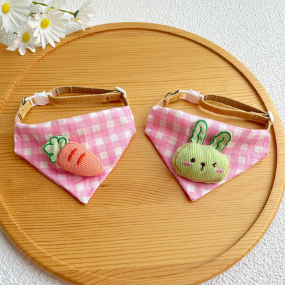 Mokka - Checked Cat Bandana Collar