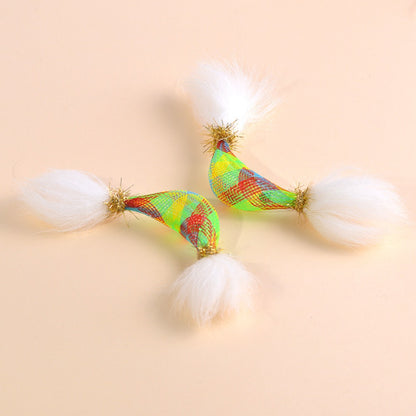 Moo - Fluffy Tail Cone Shape Interactive Cat Toy