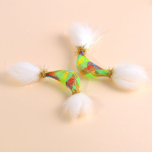 Moo - Fluffy Tail Cone Shape Interactive Cat Toy