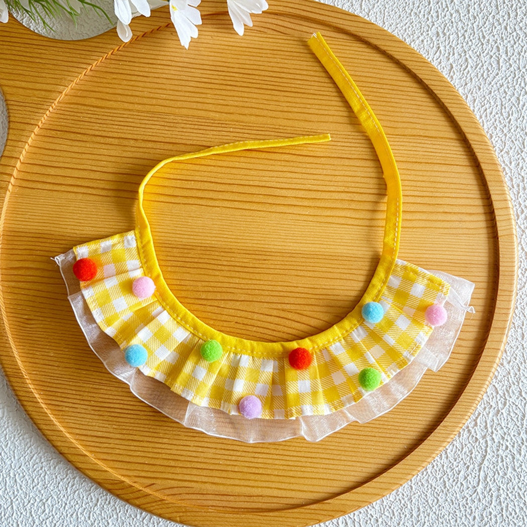 Mokka - Ruffle Edge Plaid Pet Collar