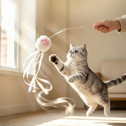 Moo - Cat Paw Tassel Teaser Wand