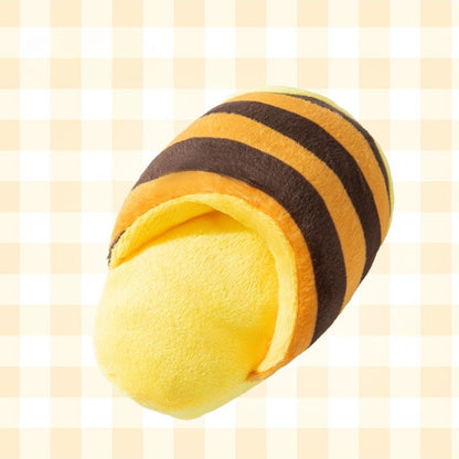 Petkin striped slipper plush dog toy displayed on plain surface with bright lighting