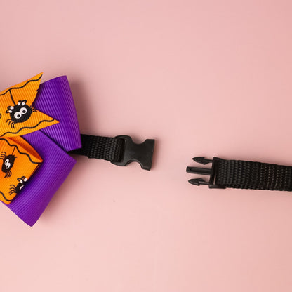 Halloweek - Bell Accent Pumpkin Bow Tie Pet Collar