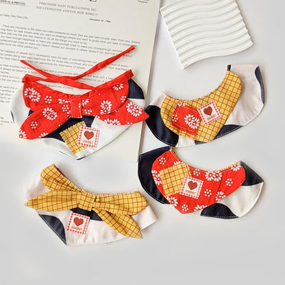 Mokka - Patchwork Plaid and Floral Pet Bib