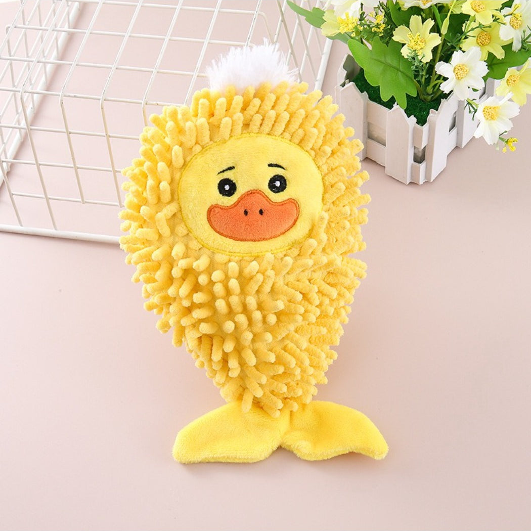 Petkin Animal Mop Plush Dog Toy displayed on white background