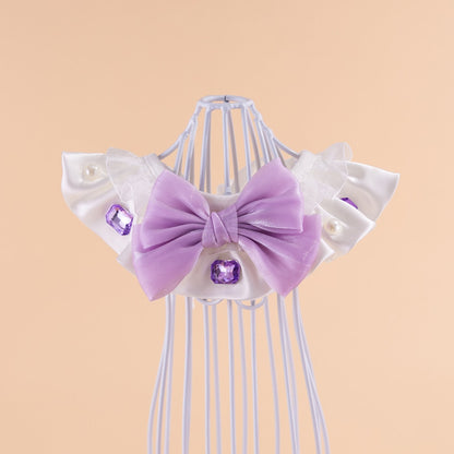 Mokka - Ruffled Shiny Finish Bow Cat Collar