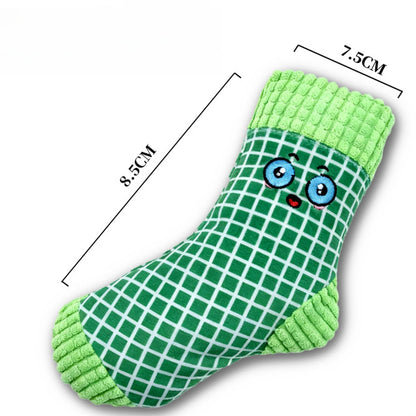 Petkin - Character Print Sock Form Squeaky Pet Toy