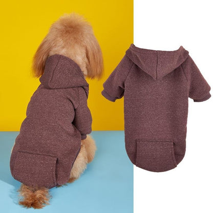 Ozzie - Pocket Detail Marled Dog Hooded Sweatshirt
