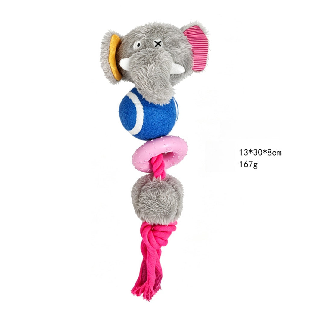Petkin - Animal Rope Ring Squeaky Dog Toy