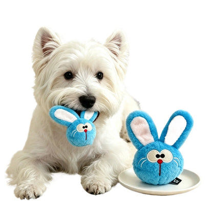 Petkin - Rabbit, Fox & Cat Fuzzy Ball Dog Toy