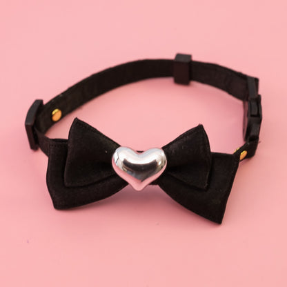 Mokka - Decorative Heart Accent Cat Bow Tie Collar