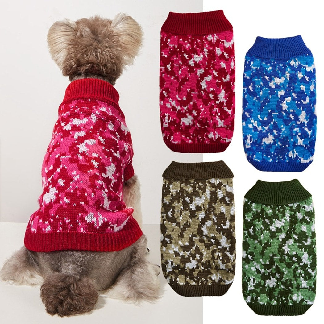 Ozzie - Snowflake Pattern Knit Look Pet Sweater