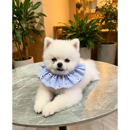 Mokka - Floral Gathered Ruffle Bib Pet Neckwear