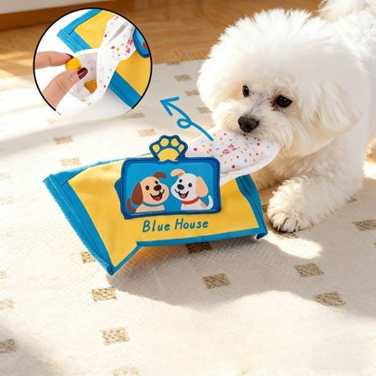Close-up of Petkin Treat Pocket Crinkle Dog Toy showing crinkle fabric detail