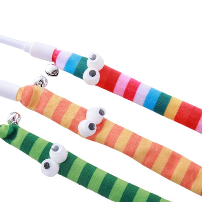 Moo - Fuzzy Striped Wand Cat Toy
