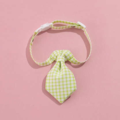 Mokka - Gingham Tie Neck Accessory Cat Collar