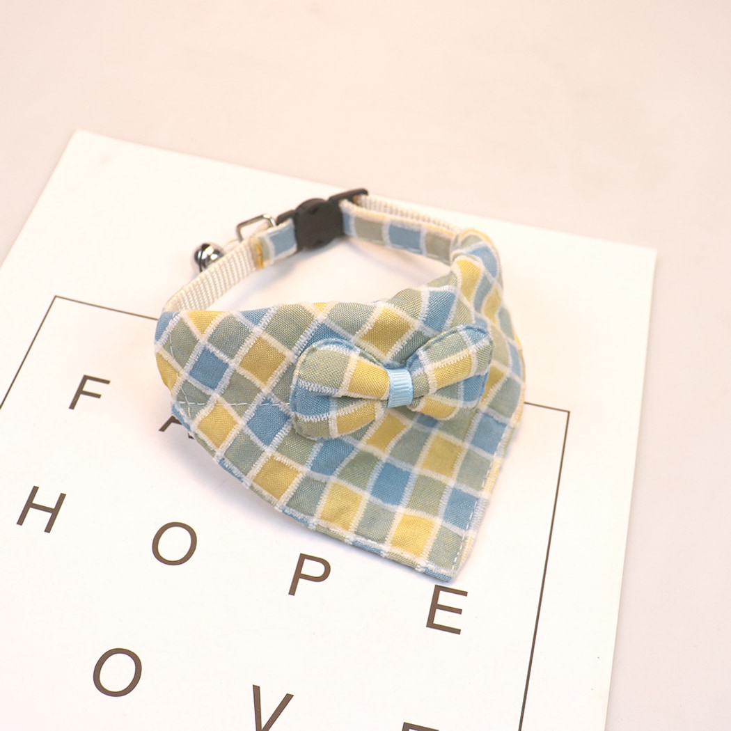 Mokka - Preppy Plaid Bow Pet Bandana Collar