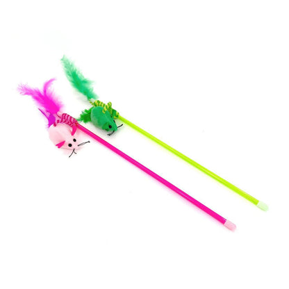 Moo – Feather Teaser Wand with Mouse Toy