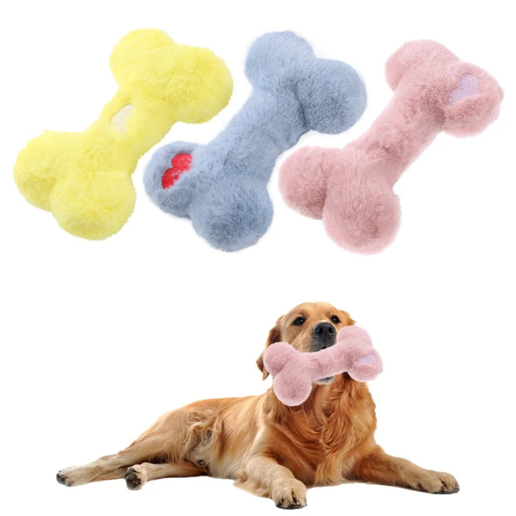 Petkin - Heart Bone-Shaped Plush Dog Toy